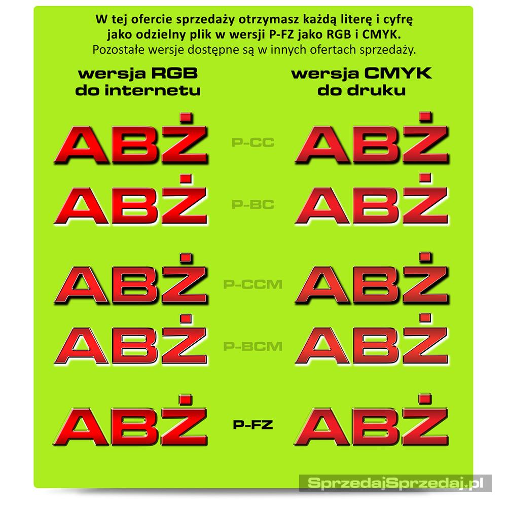 Alfabet Litery 3D do Tworzenia Słów Slogan Hasło Rekl. TIFF 300dpi P-FZ-RED