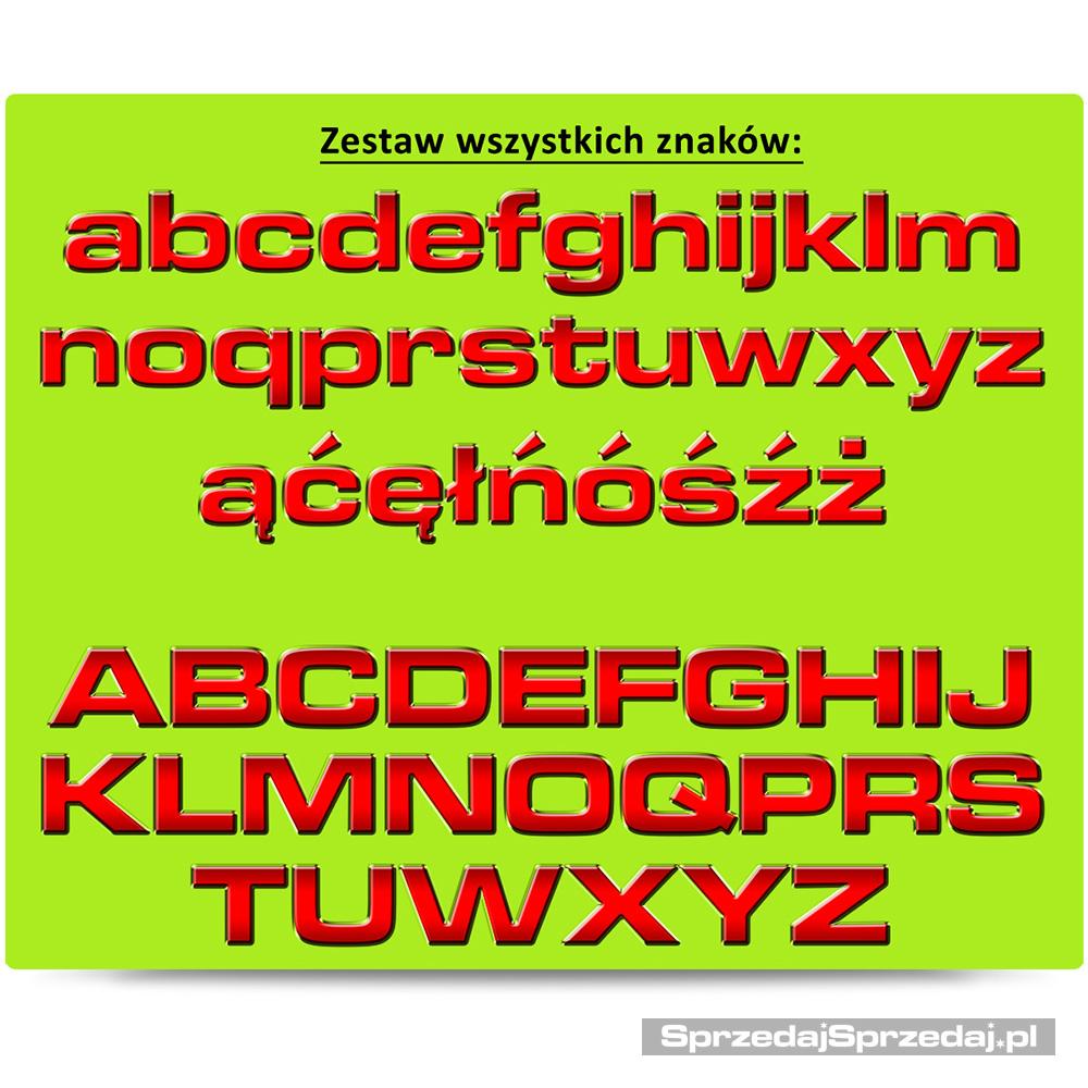 Alfabet Litery 3D do Tworzenia Słów Slogan Hasło Rekl. TIFF 300dpi P-FZ-RED
