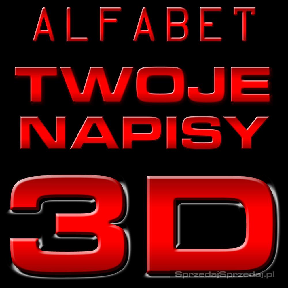 Alfabet Litery 3D do Tworzenia Słów Slogan Hasło Rekl. TIFF 300dpi P-FZ-RED